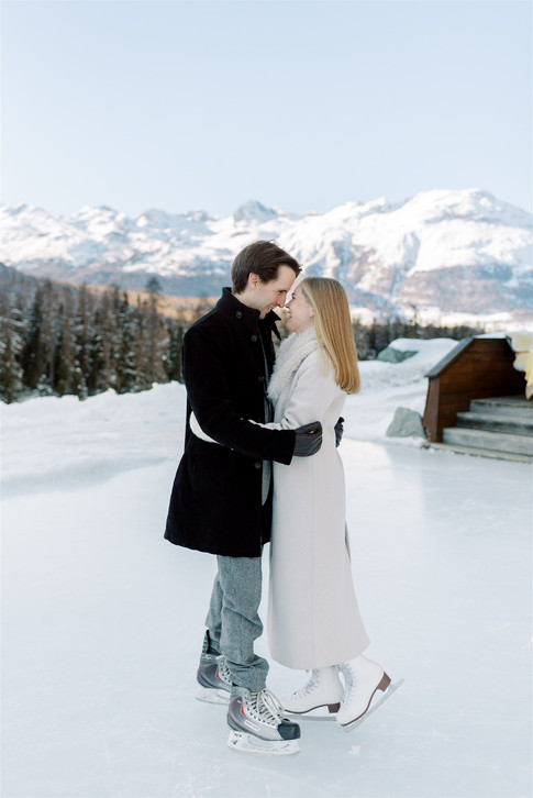 post wedding couple photoshoot in Engadin at Grand Kronenhof Pontresina