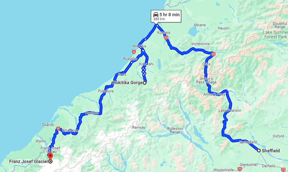 Our route from Sheffield to Frans Joseph