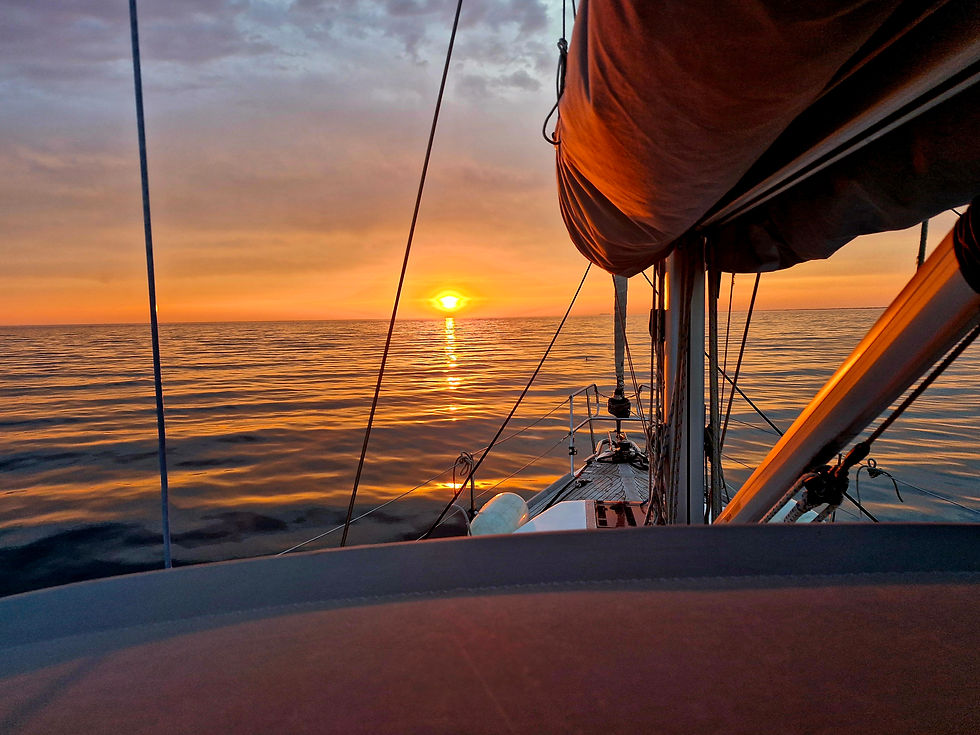 Sunrise leaving Saint Cast