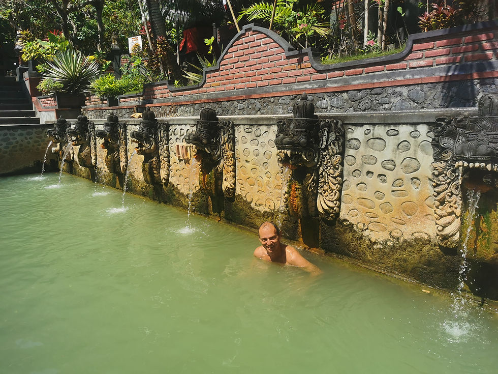 Skipper enjoying Banjar Hot Springs