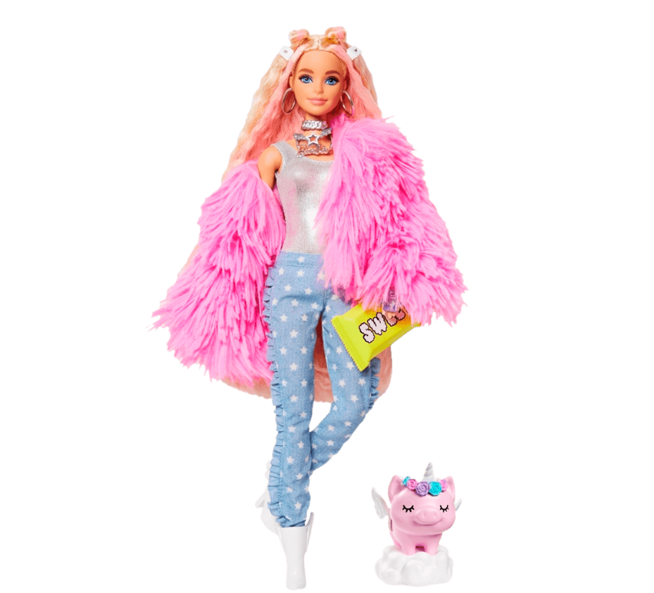 Muñeca Barbie Extra Fashionista + 15 Piezas Con Estilo Grn28