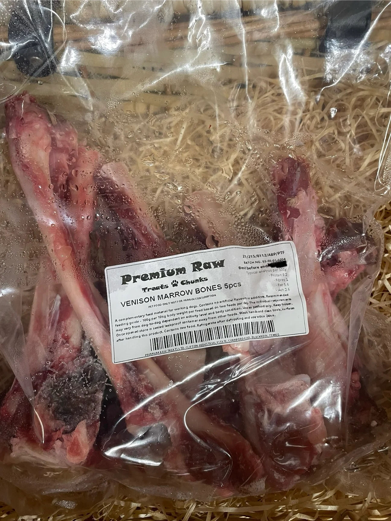 Premium Raw Venison Marrow Bones 5pcs