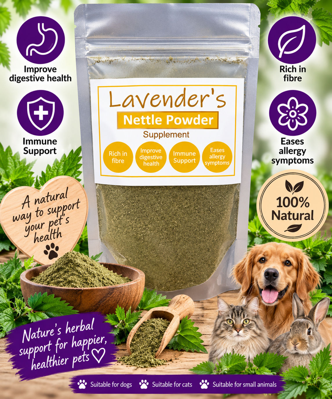 Lavenders Nettle Powder 100g