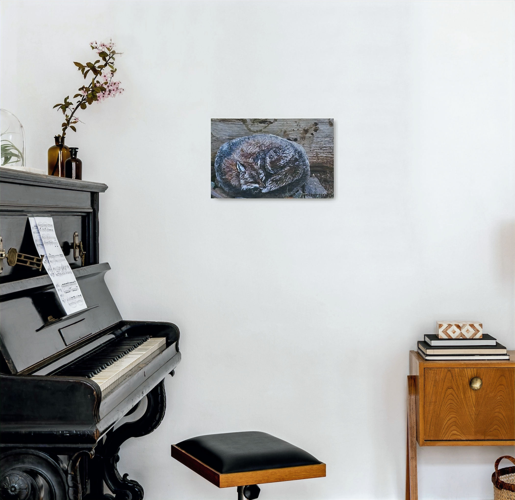 "Sleeping Fox" Canvas Wall Art Limited Edition Print