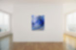 Abstract blue resin painting