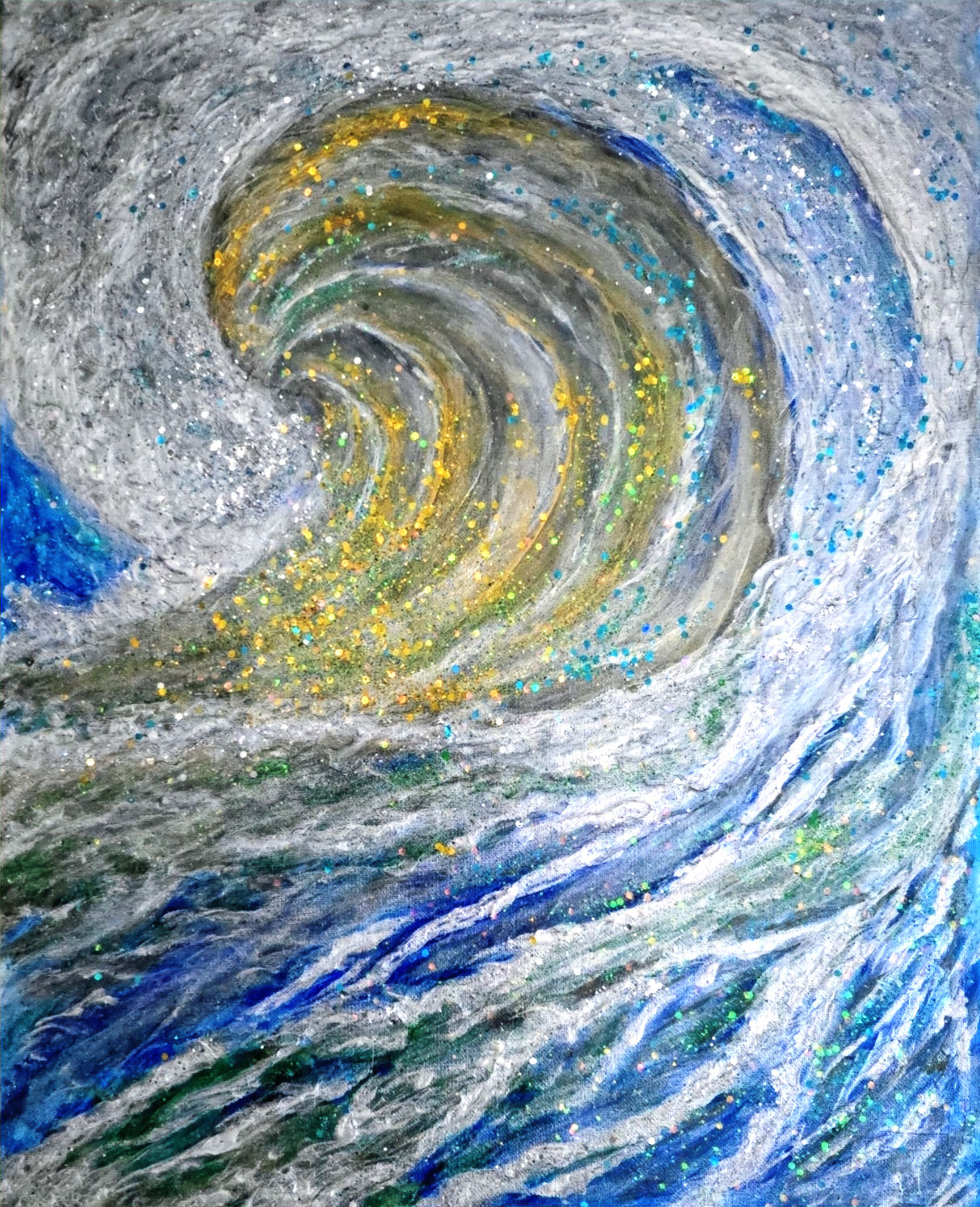 Original Artwork "Waves" Textural  Resin Abstract Wall Art