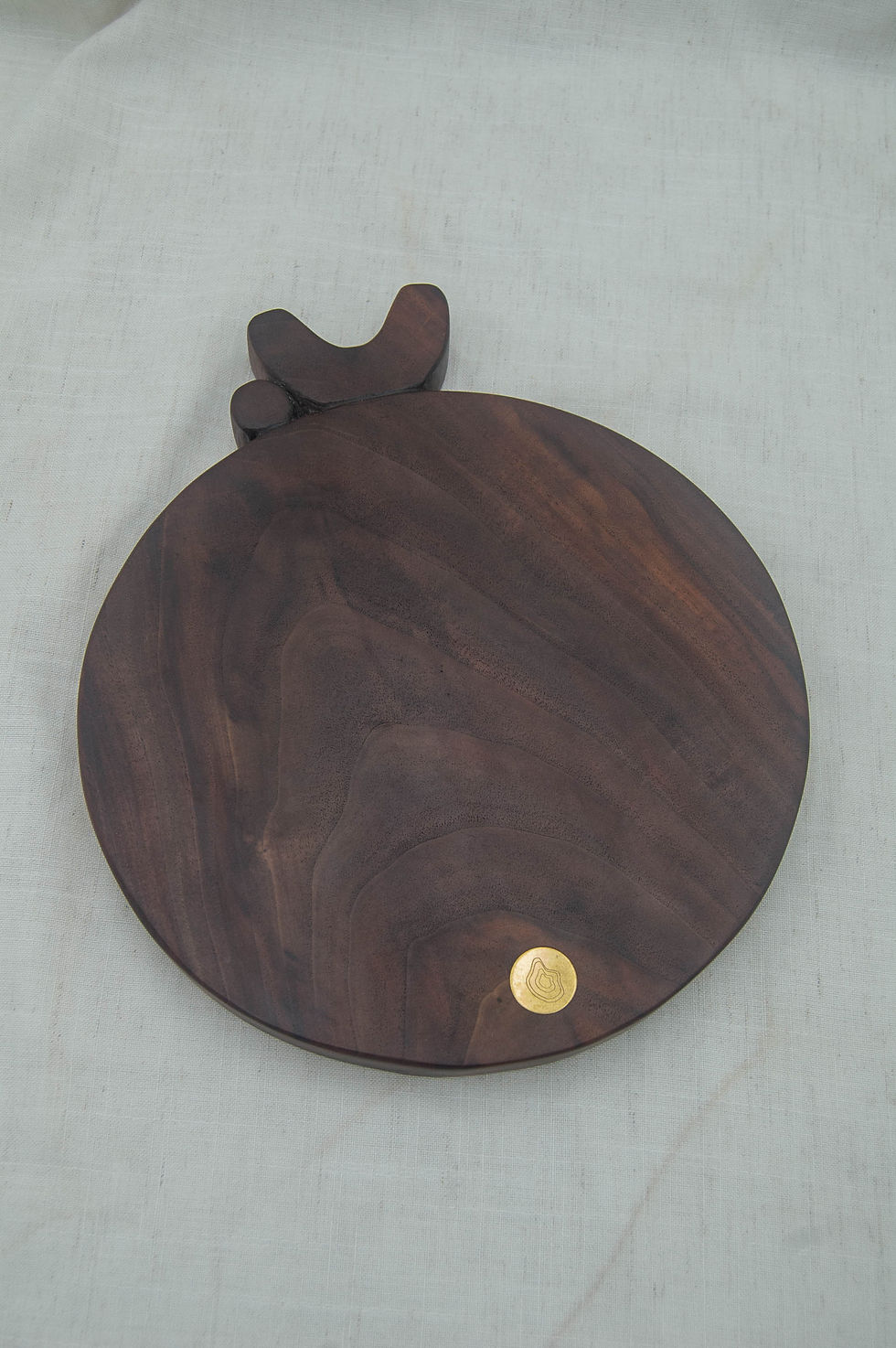 Thumbnail: SAMPLE -  Sculptural Round Claro Walnut Cutting + Serving Board