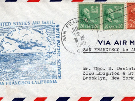 Trans-Pacific Mail to New Zealand and Australia Early 1940s