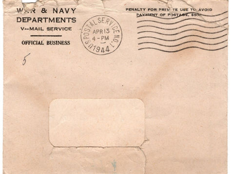 V-Mail and "Free" Franks from World War II, 1944