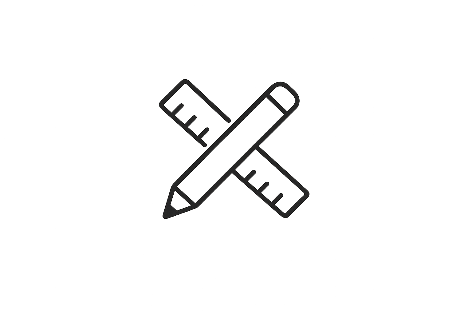 Crossed pencil and ruler icon