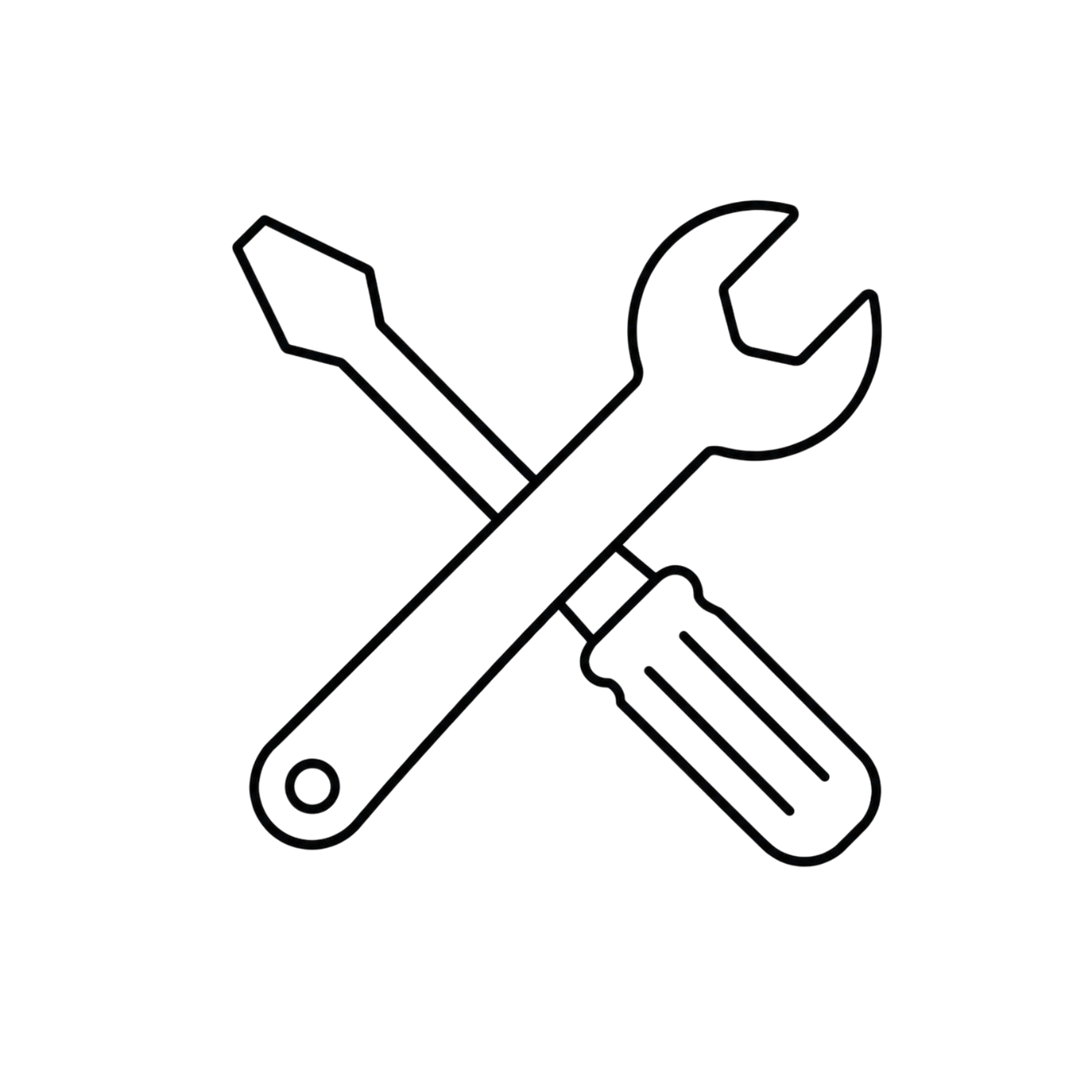 Crossed screwdriver and wrench icon