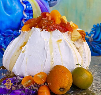 Meringues with Mastic & Tropical Fruit