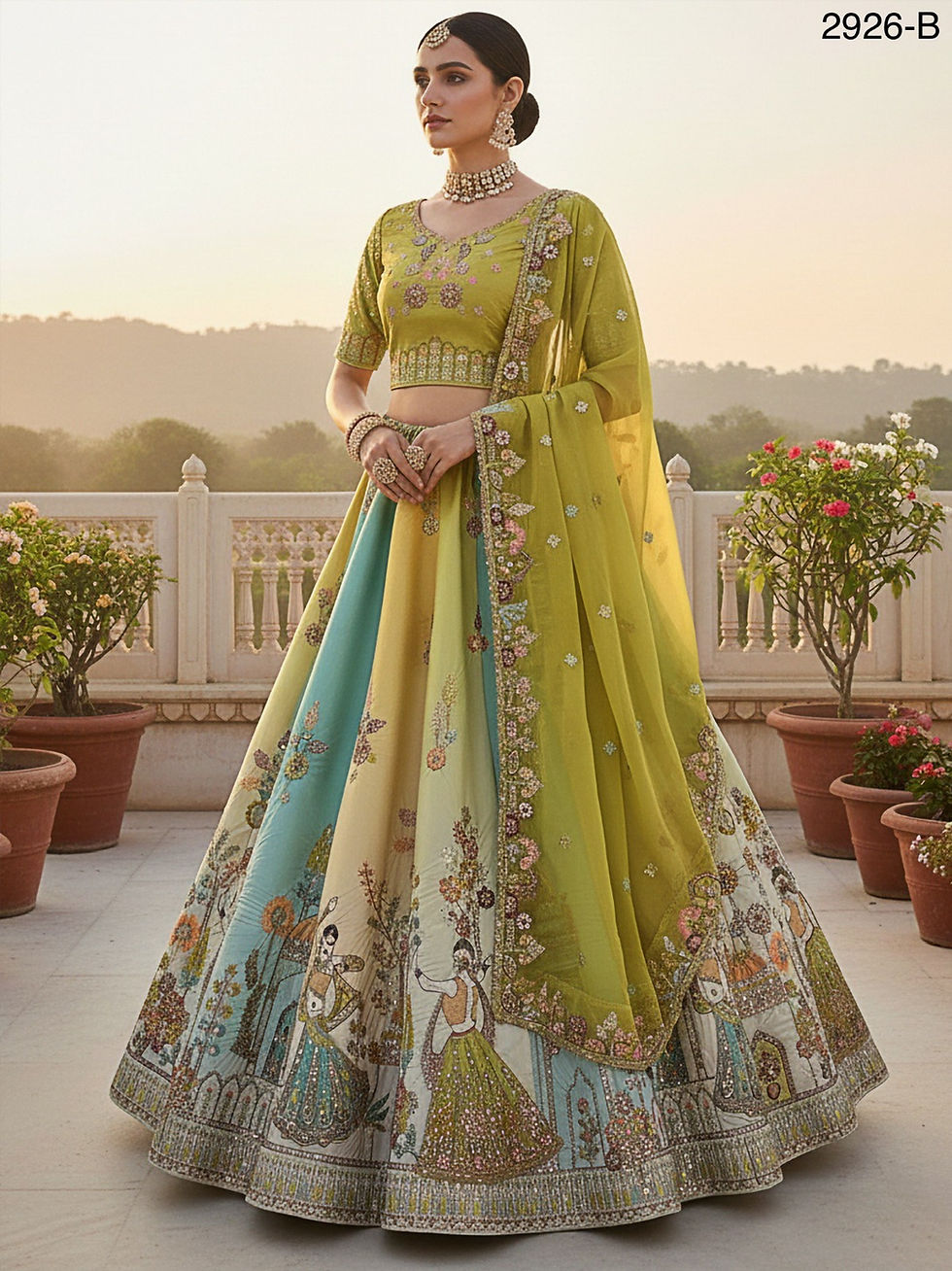 Thumbnail: Wedding anniversary bridal lehenga 