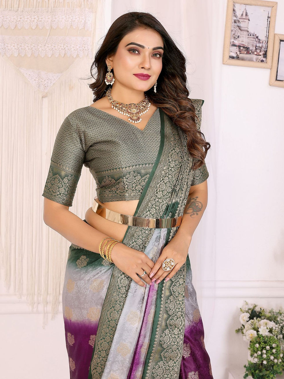 Thumbnail: Satin Silk Traditional Saree 
