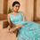 Thumbnail: Sea Green Sequins Embroidered Net Designer Party Lehenga Choli