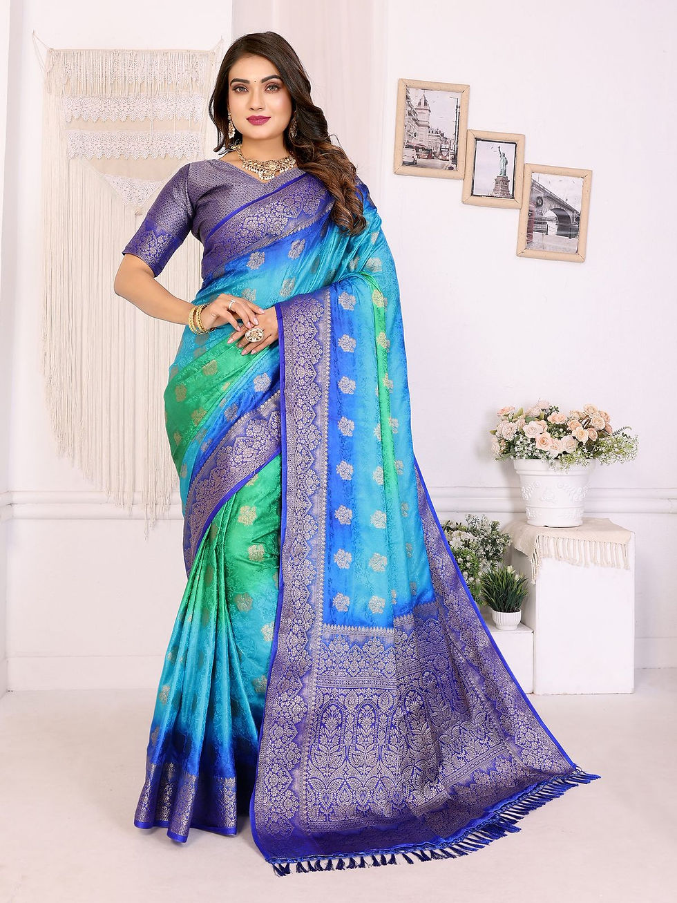 Thumbnail: Satin Silk Traditional Saree 