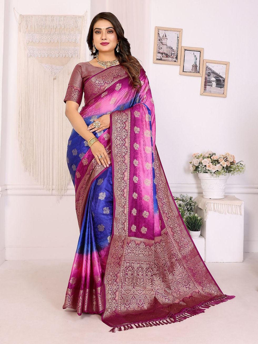 Thumbnail: Satin Silk Traditional Saree 