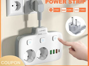 Top 5 LDNIO 2500W Power Strip EU Standard Electronic Socket 4 USB Outlets 2AC Ports Extension Cor...