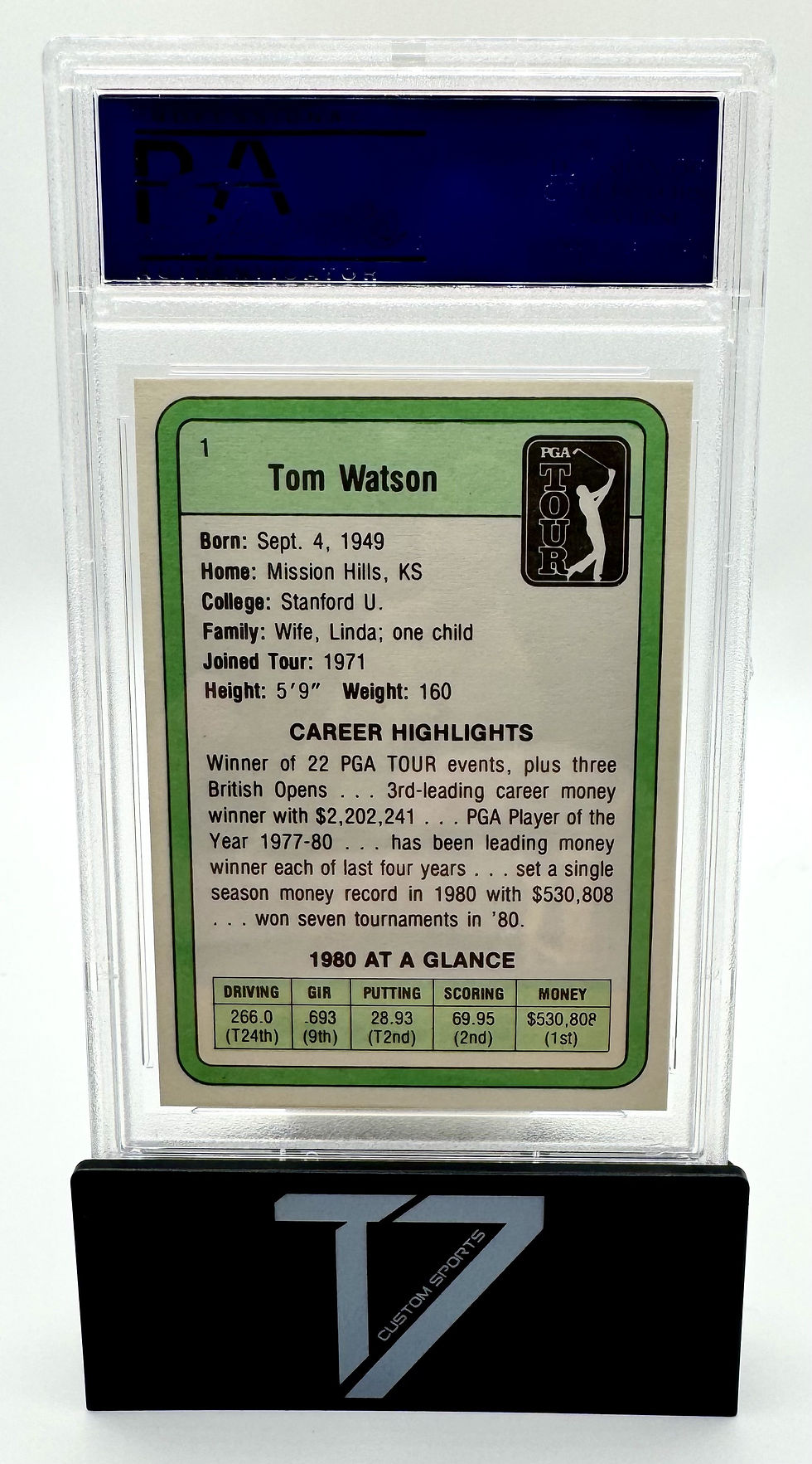 Thumbnail: Tom Watson 1981 Donruss Golf PSA Mint 9