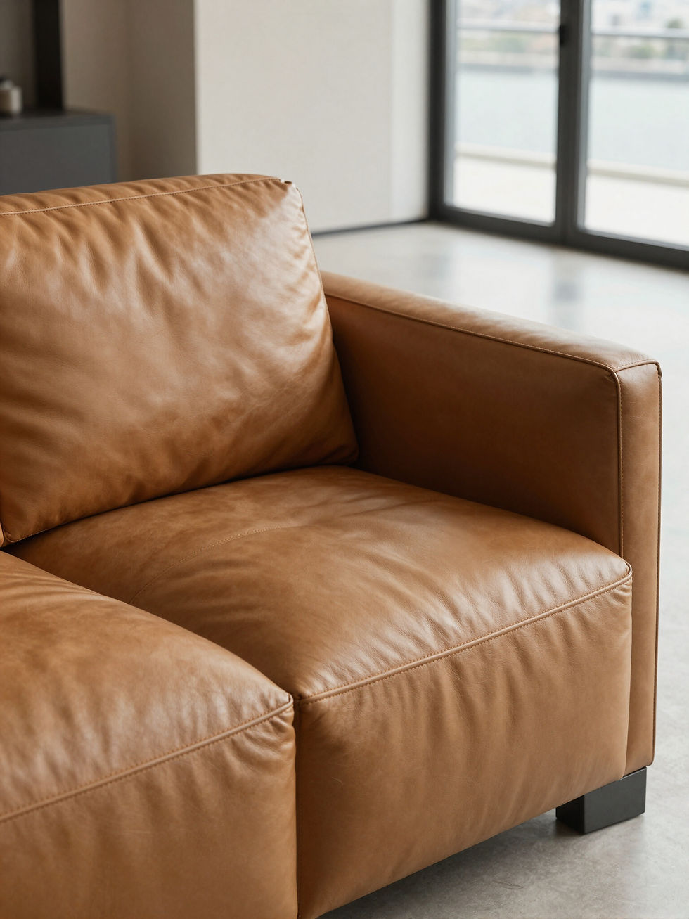 Professional macro shot of premium leather grain texture restoration