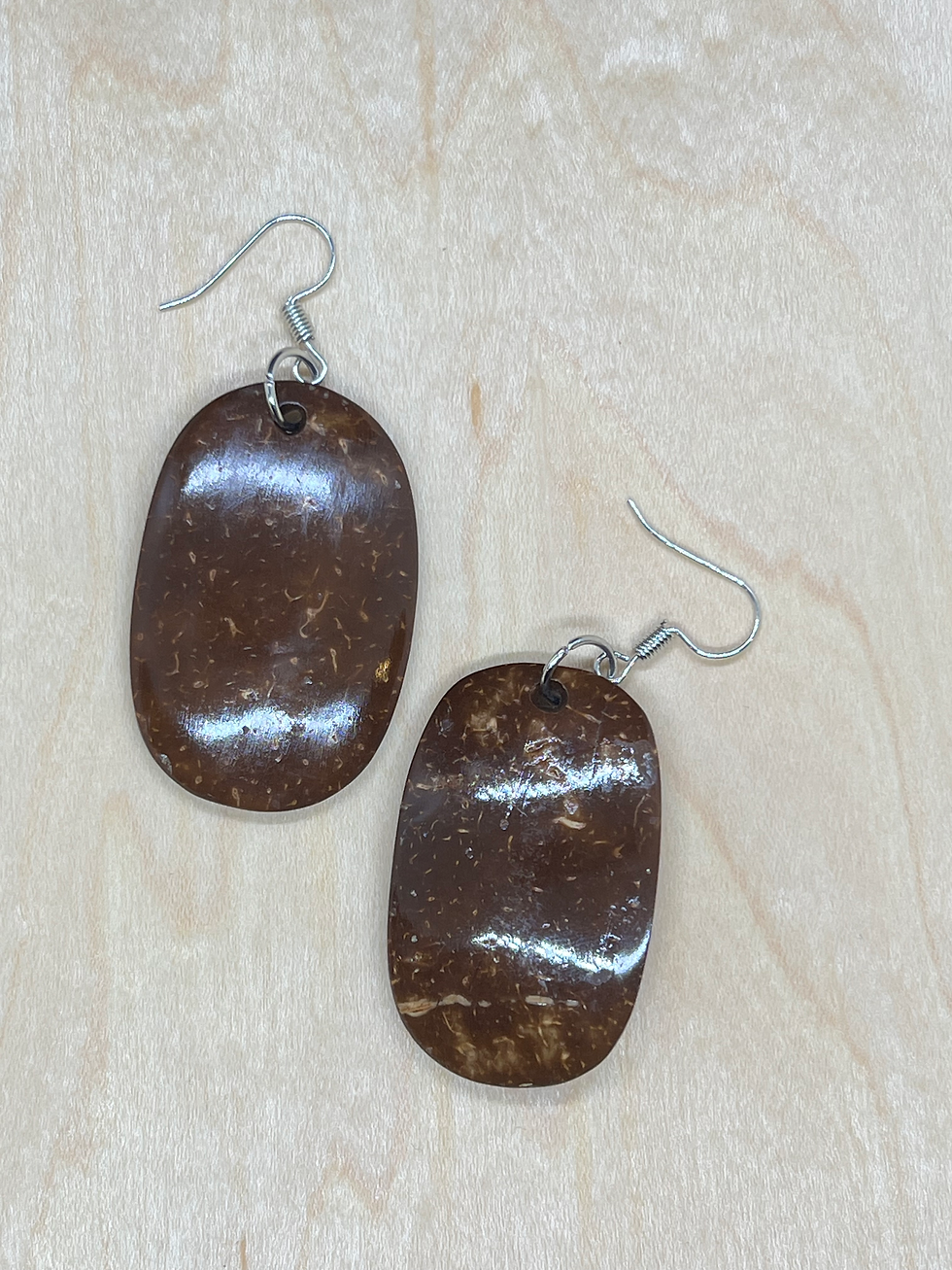 Thumbnail: Natural Coconut Shell Earrings