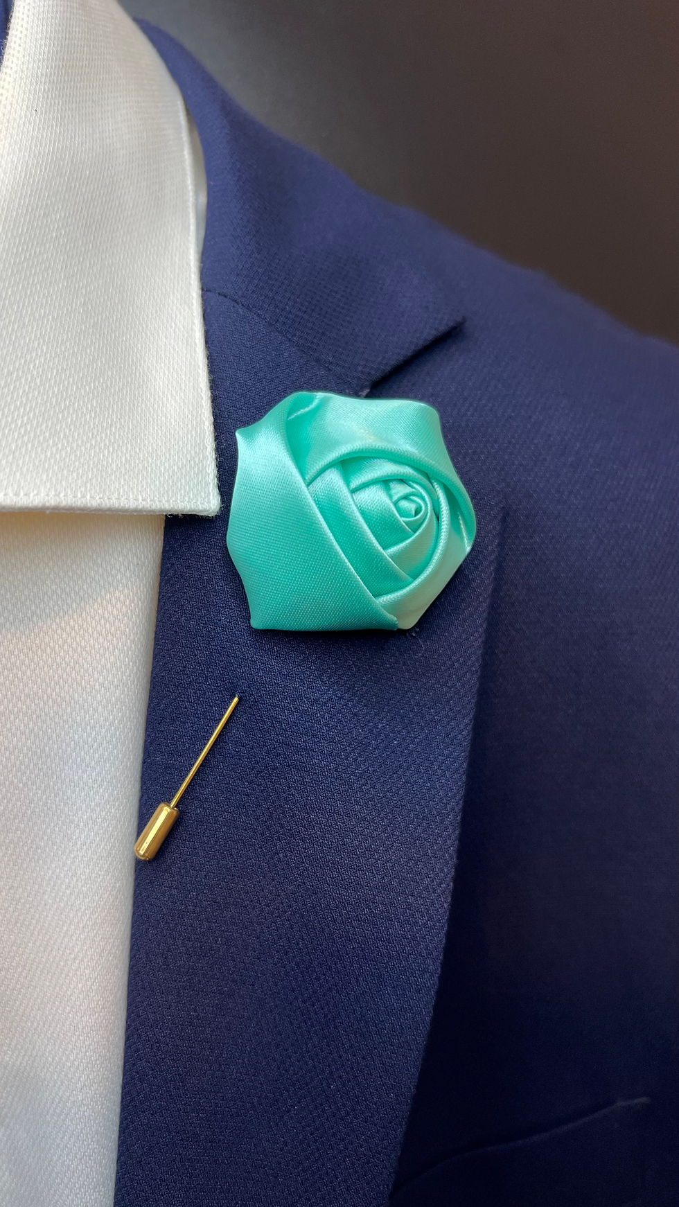 Thumbnail: Handcrafted Satin Rose Lapel Pin
