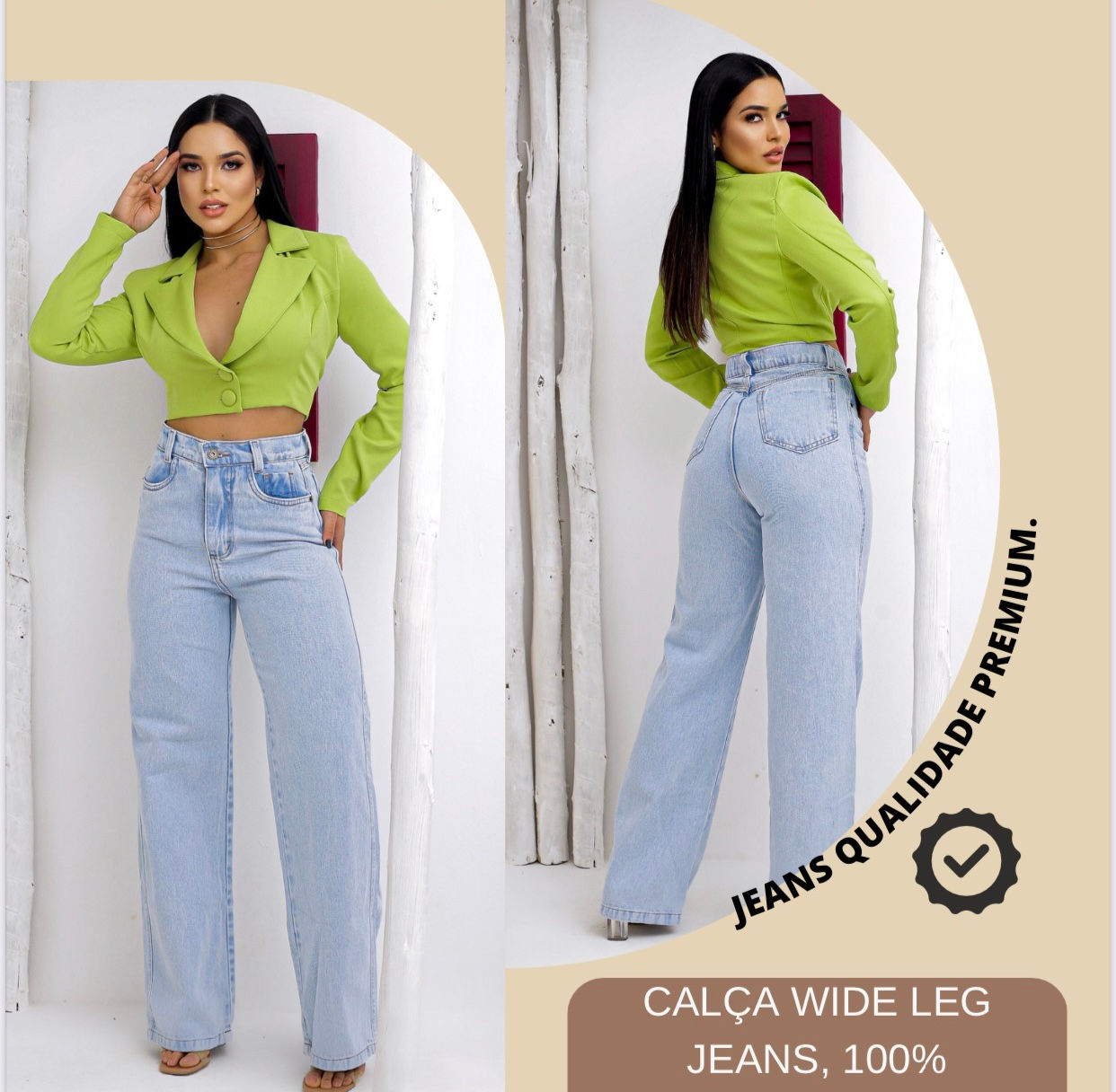 Calça wide leg basica 