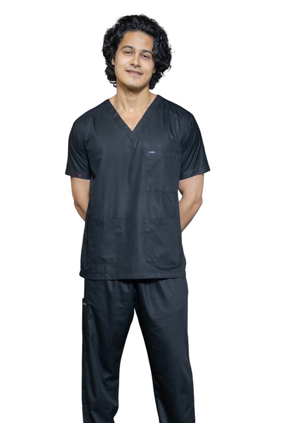 Thumbnail: MEN'S BLACK CLASSIC V-NECK CORE SCRUBS