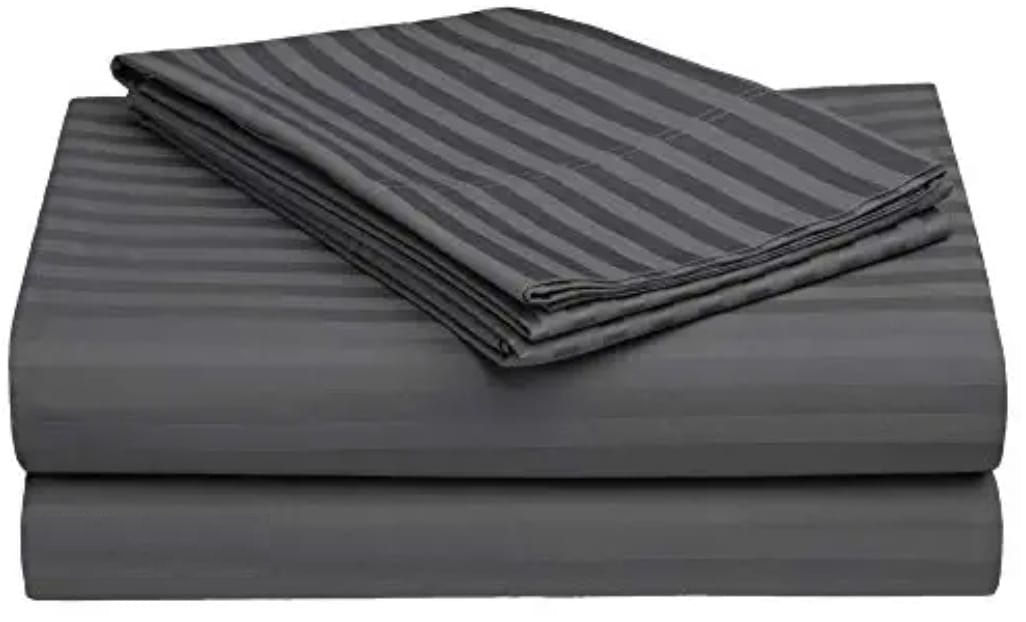 GREY BLENDED HOSPITAL BED SHEET SET (PACK OF 2 BEDSHEETS+2 PILLOW CO