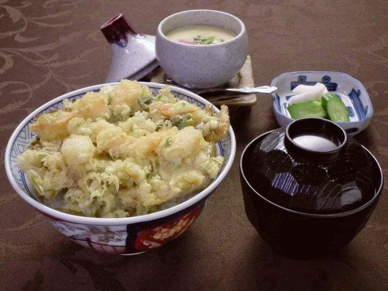 茶わん蒸し付きかき揚げ天丼 1200円