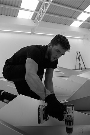 David working on his first monumental sculptures, shot on 120 film. Mexico City 2020.jpeg