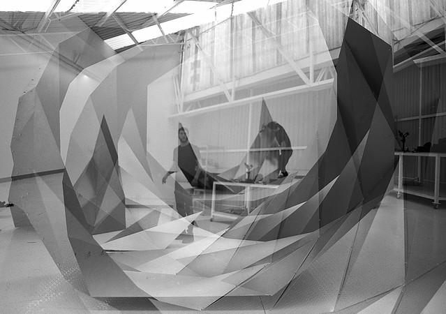 David working on his first monumental sculptures, shot on 120 film. Mexico City 2020.3.jpe
