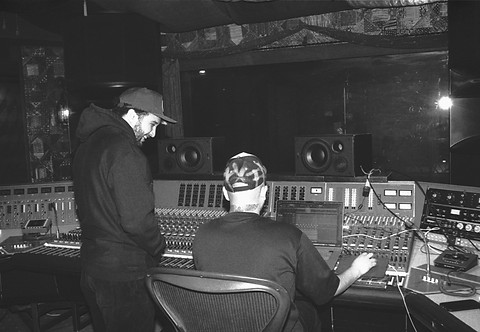 Giovanni Ortega (G.O.K.B) and Chris Ortega at the studio. Shot on 35mm film in LA, CA. 202
