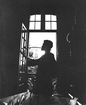 Esteban Fuentes de Maria at his studio in madre cafe, shot on 120 film. Mexico City. 2020.