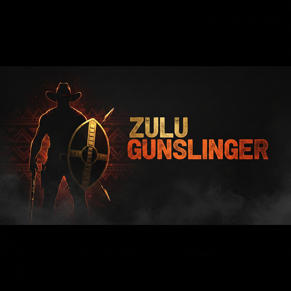 Zulu Gunslinger with warrior silhouette