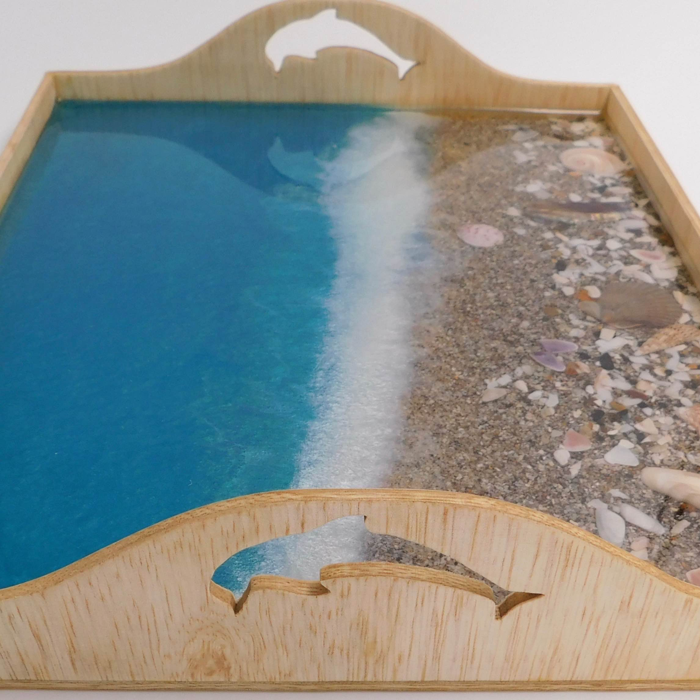 Resin Beach Serving Tray Seaside Serenity