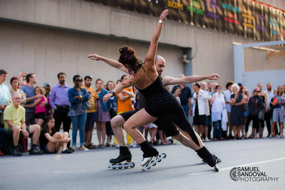 Le Patin Libre on wheels at the Edmonton International Street Performers Festival