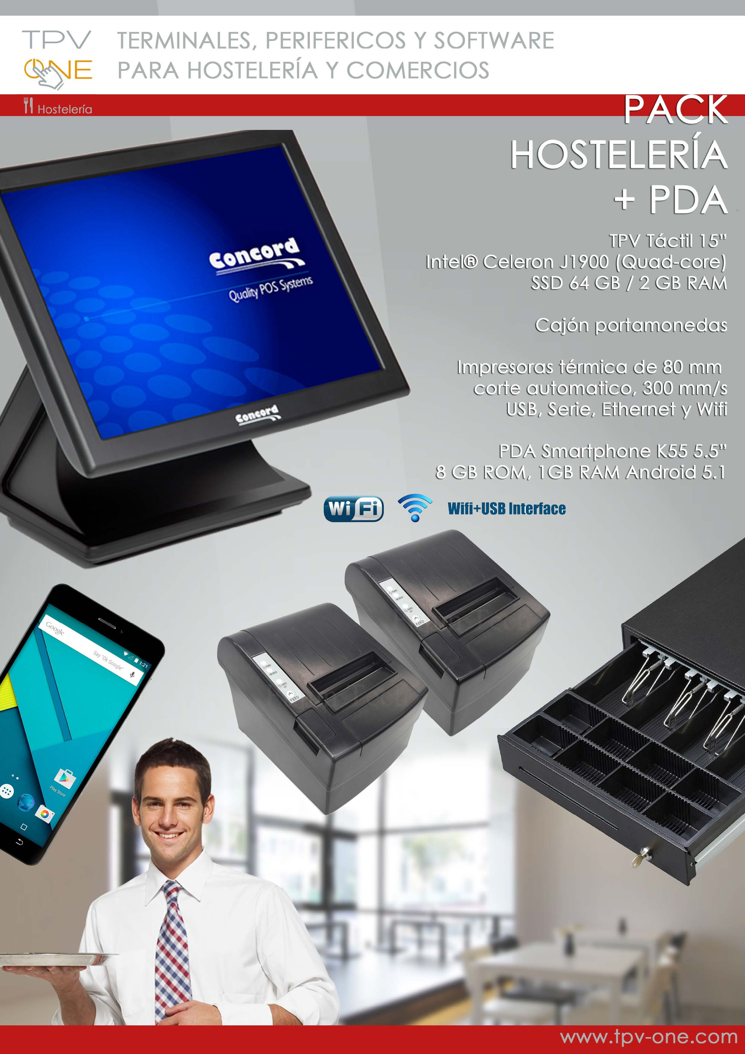 PACK TPV CONCORD 303 + TABLET + 2 IMPRESORA COCINA