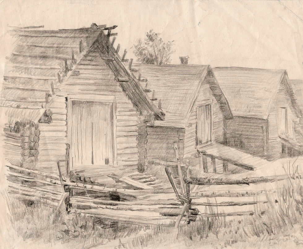 Марк Улупов (1924-1997). Деревня Быки Костромской области. 1947.