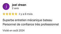 Avis client satisfait entretien moteur bateau Guérande