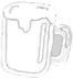 Faded gray and white illustration of beer mug