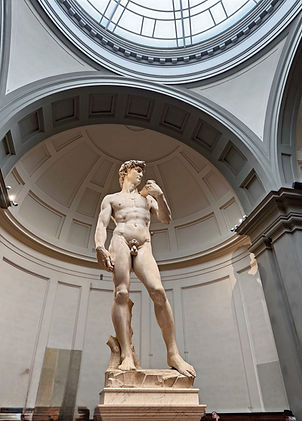 Large Statue of David at the Uffizi Gallery in Florence, Italy