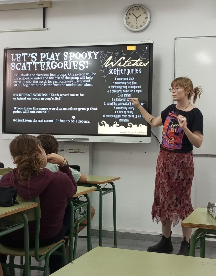 Marlee in the classroom during one of her presentations.