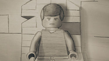 Storyboard sketch of Caiaphas sitting in the Sanhedrin at a trial.