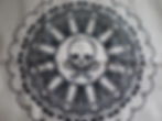 Skull kaleidoscope tote bag close up