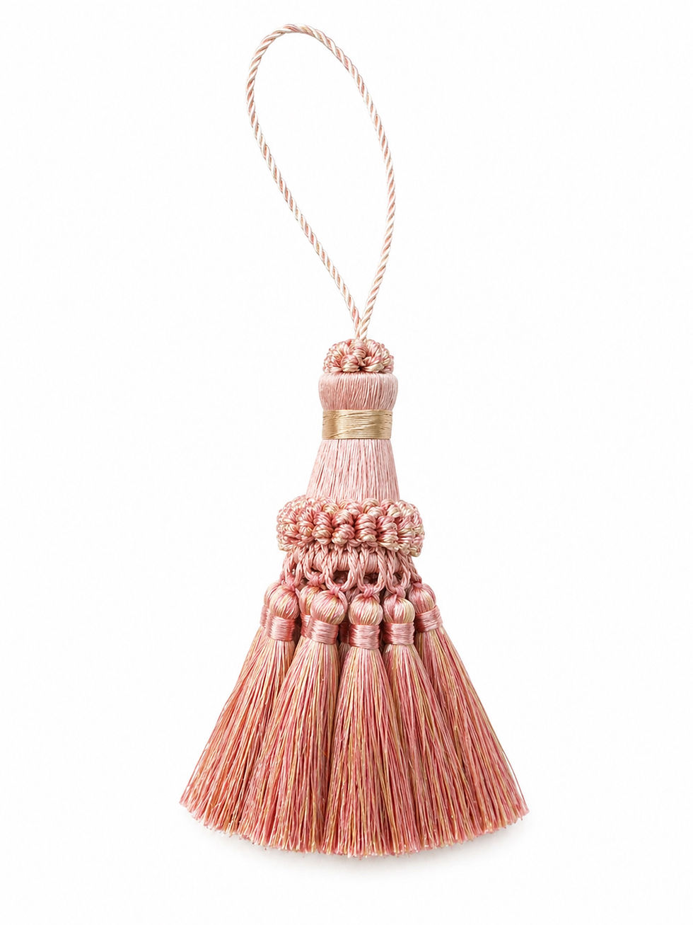 Miniatura: PORTA GUARDANAPO TASSEL ROSA - 4 PEÇAS