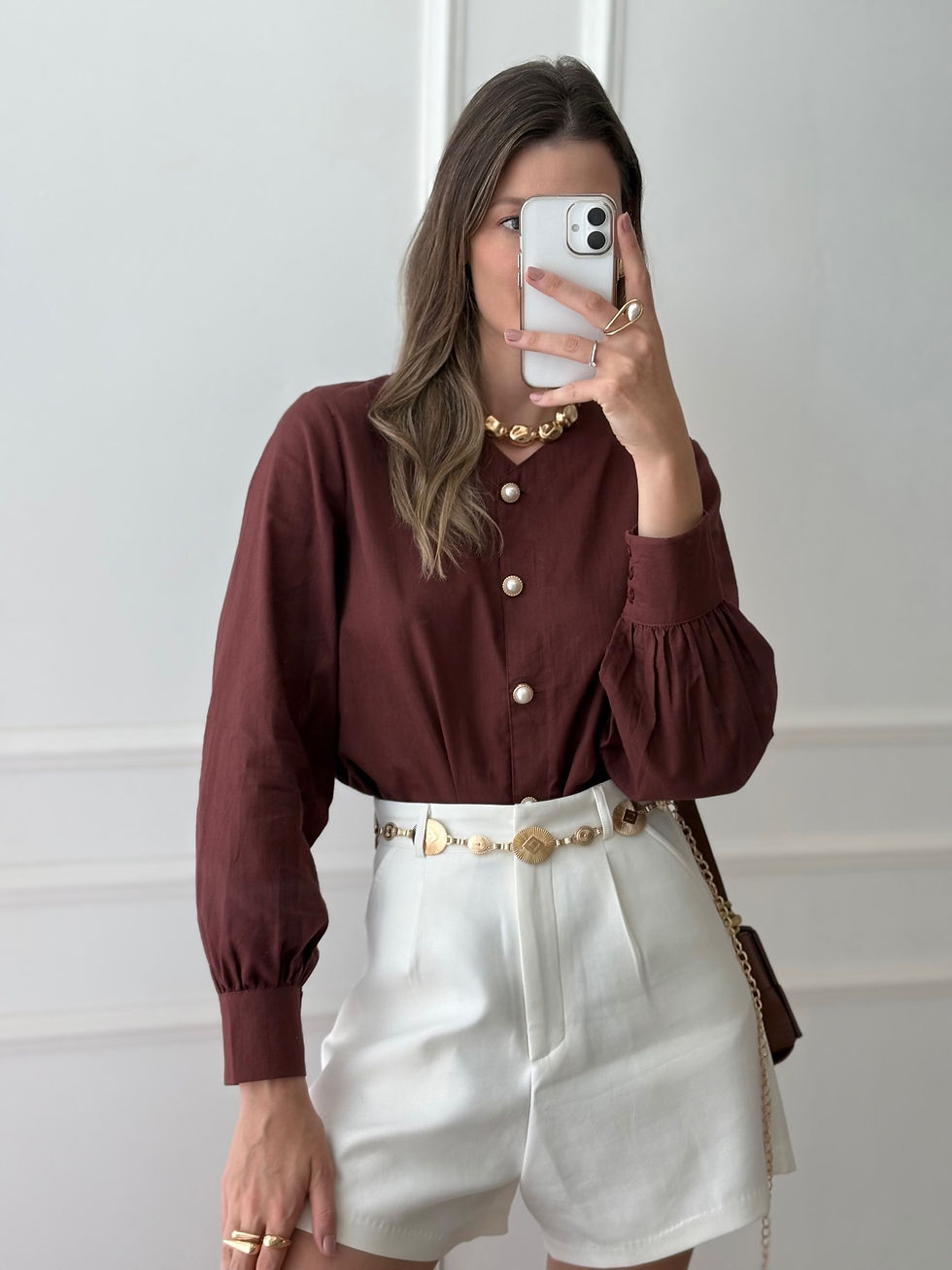 Miniatura: CAMISA NINA MARROM