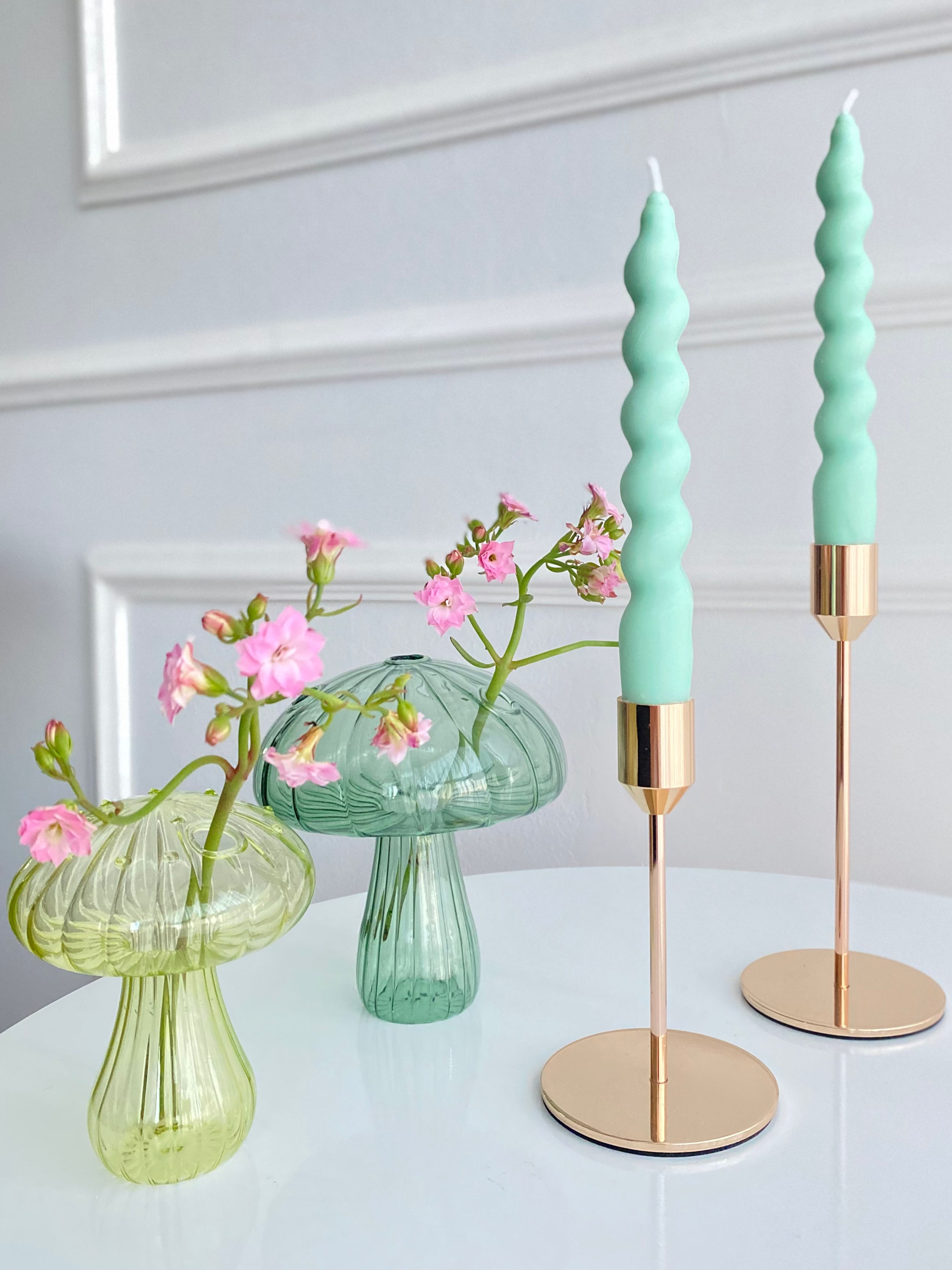 VELA CASTIÇAL ESPIRAL VERDE CANDY