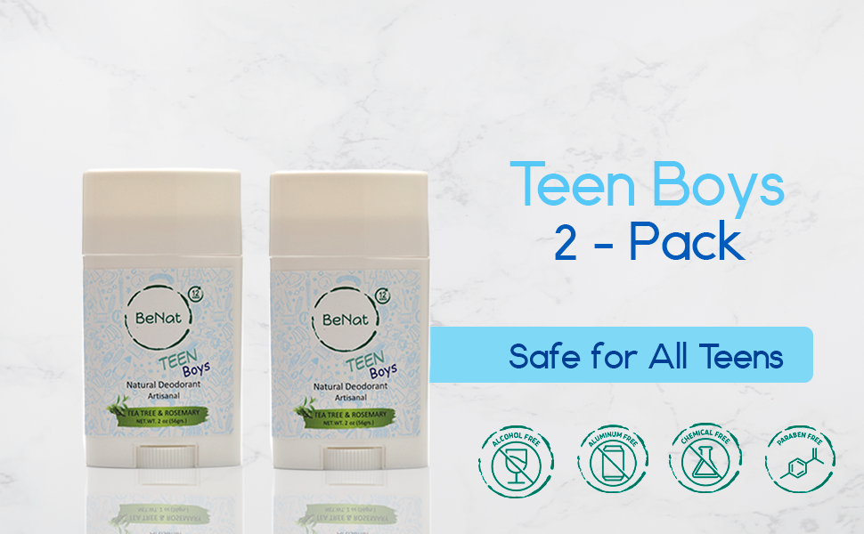 Thumbnail: 2-Pack all-Natural Deodorants for Kids & Teens