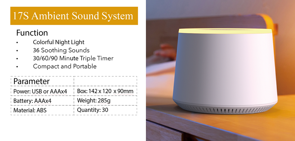 White Noise Sleep Sound Machine 17S with nature sounds